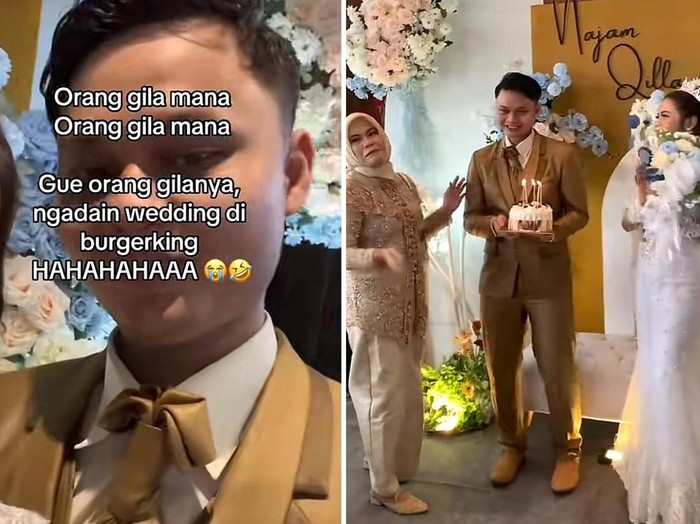 Viral Pengantin Gelar Pernikahan di Restoran Burger Cepat Saji